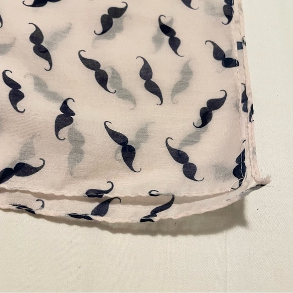 Mustache Print Scarf 64” x 21” - Picture 4 of 10